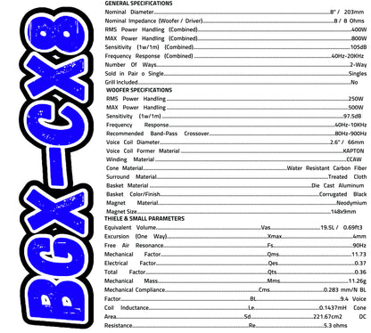Sound qubed BGX-CX8 (Sold individually)