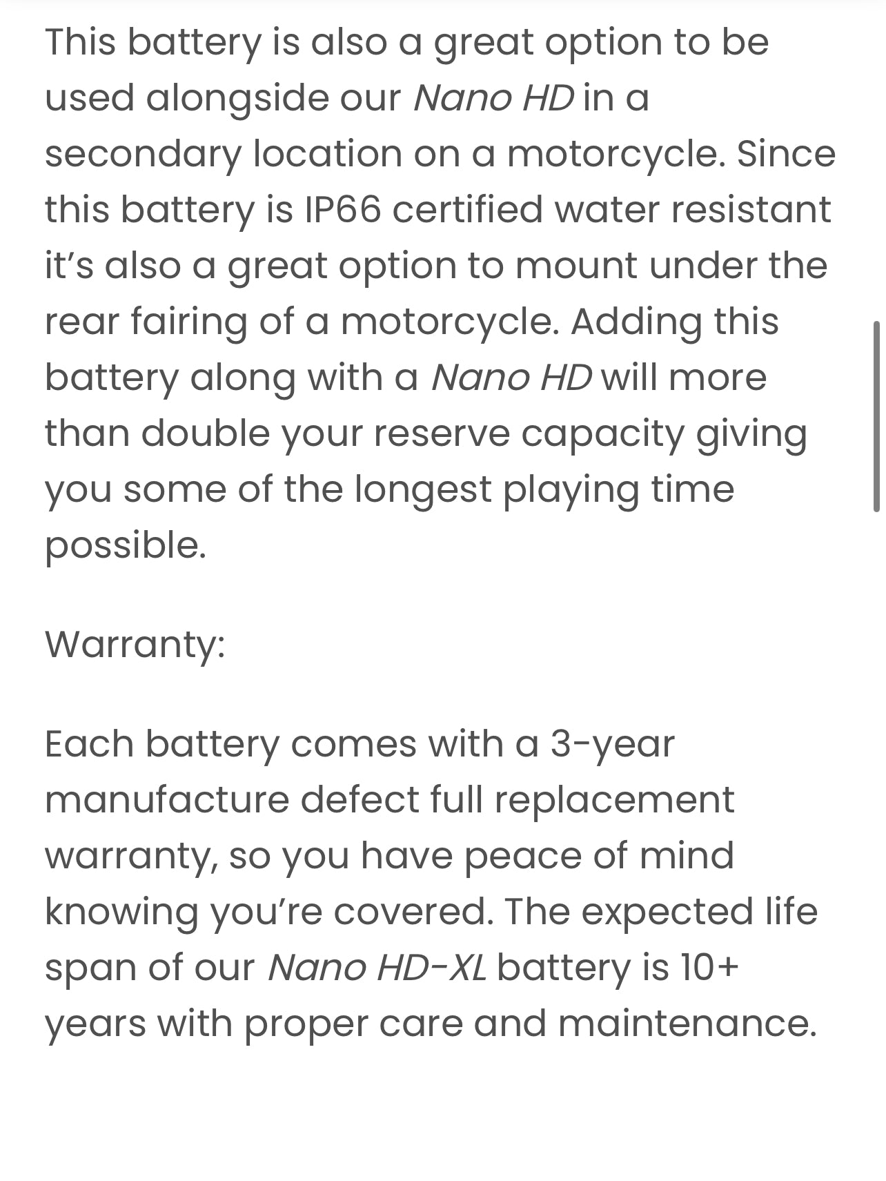 Nano HD XL 40AH Lithium Battery