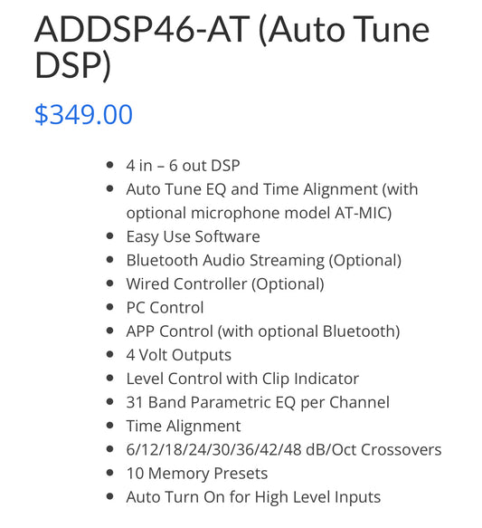 Audio Dynamics ADDSP46-AT Auto Tune DSP CALL FOR PRICING BikeLifeAudio