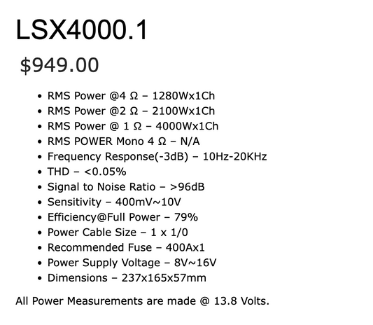MMATS PRO Audio Amplifier LSX4000.1 BikeLifeAudio